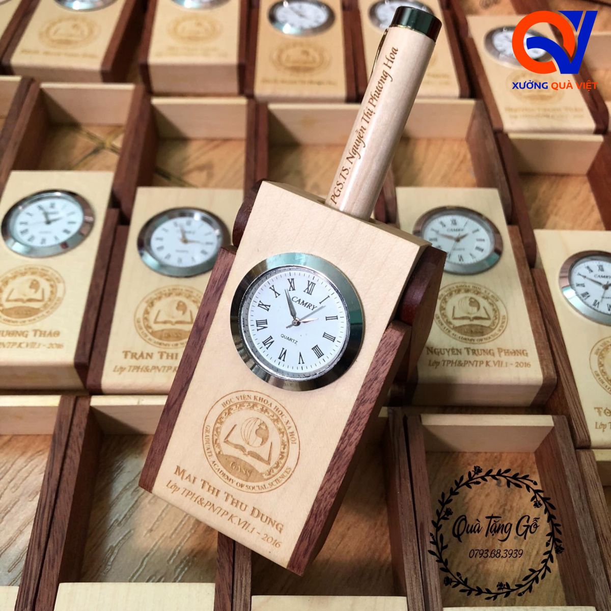 Hộp bút để bàn bằng gỗ cao cấp