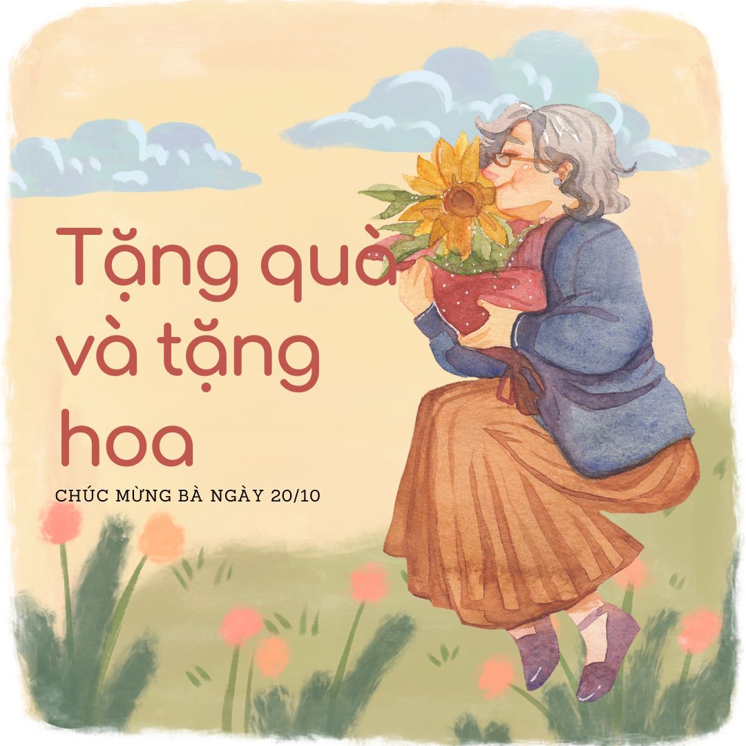 Tặng quà và hoa cho phụ nữ