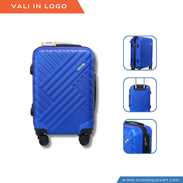Vali in logo theo yêu cầu màu xanh đậm