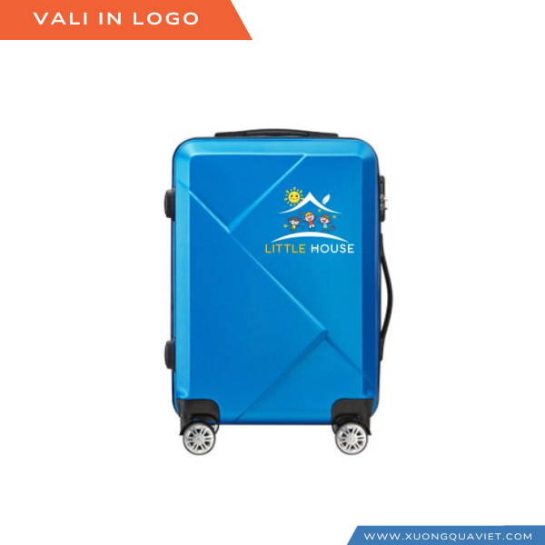 Vali xanh xách tay in logo theo yêu cầu - Vali quà tặng