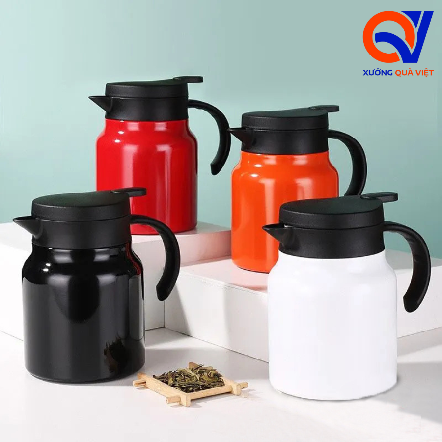 Bình pha trà giữ nhiệt inox 304 in logo theo yêu cầu tại TP.HCM