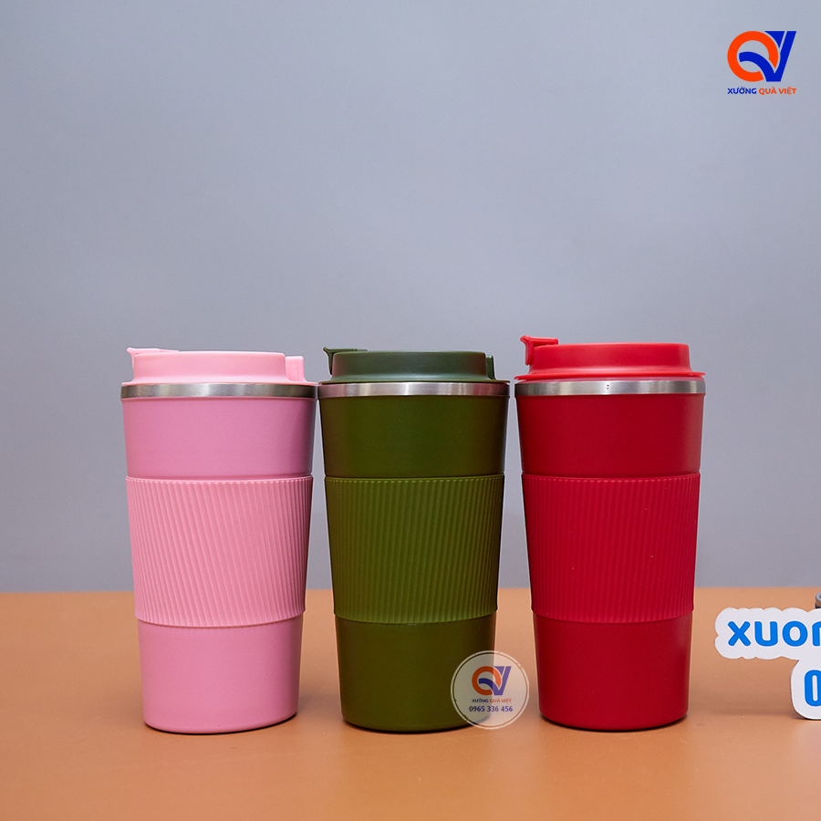 Ly giữ nhiệt đai cao su chống trượt 510ml