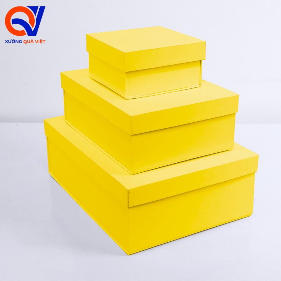 Hộp Âm Dương Nắp Đậy Trơn - Màu Vàng