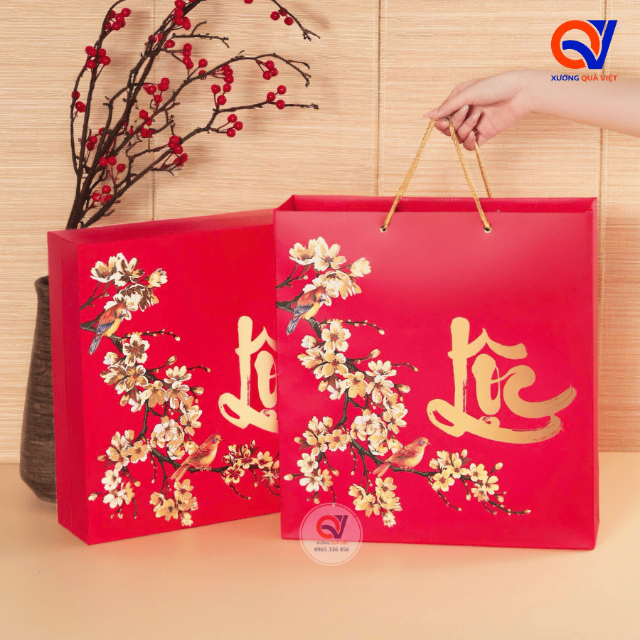 Hộp đựng quà Tết âm dương - Lộc Xuân Vàng