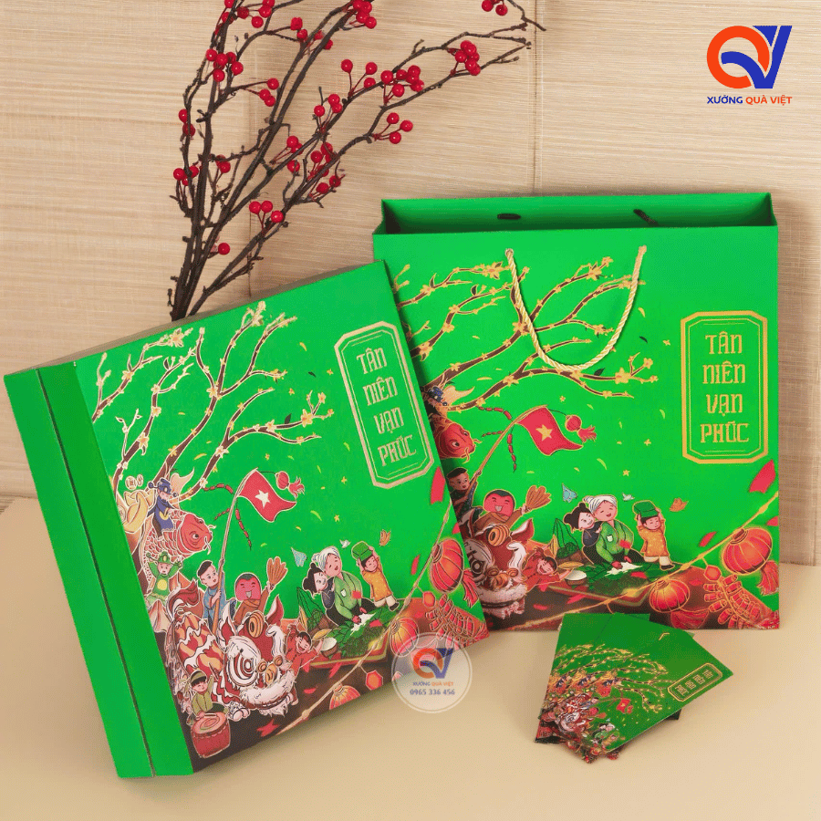 Hộp đựng quà Tết âm dương - Tân Niên Vạn Phúc