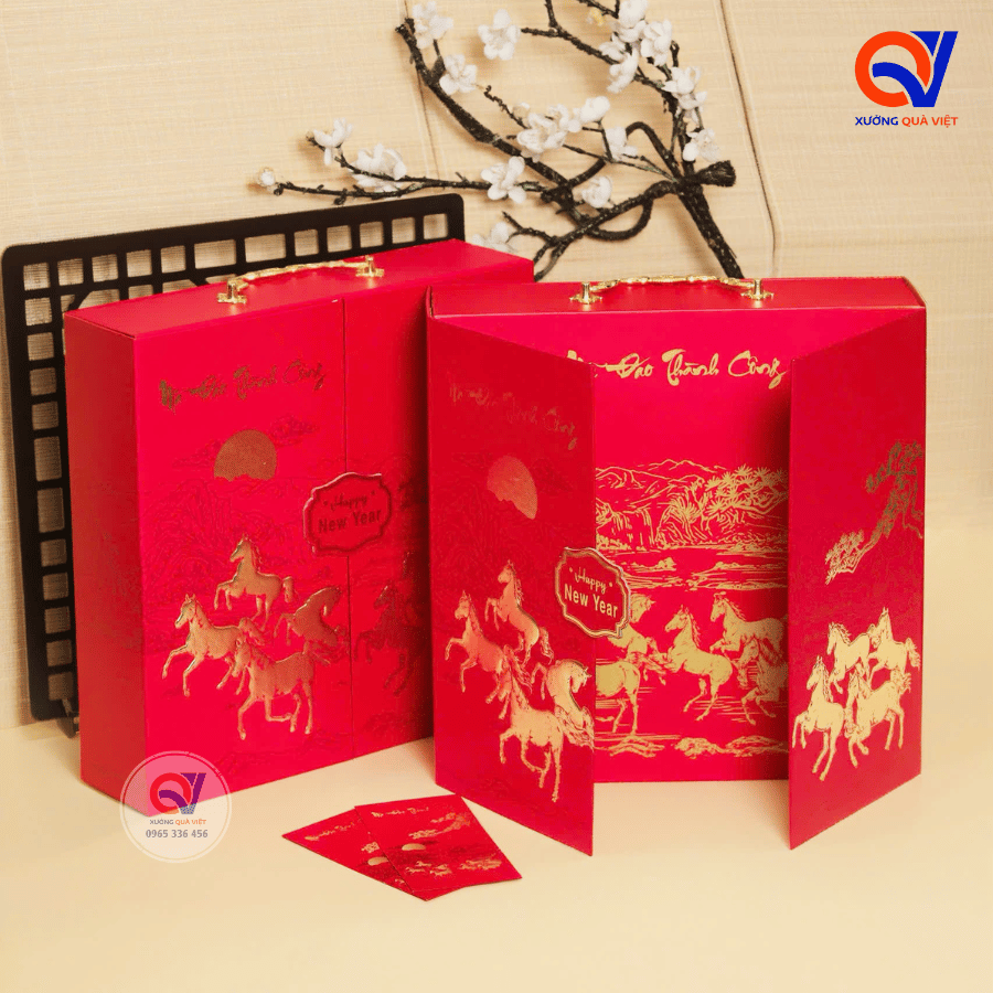 Hộp đựng quà Tết hai cửa 36x36 - Mã Đáo Thành Công