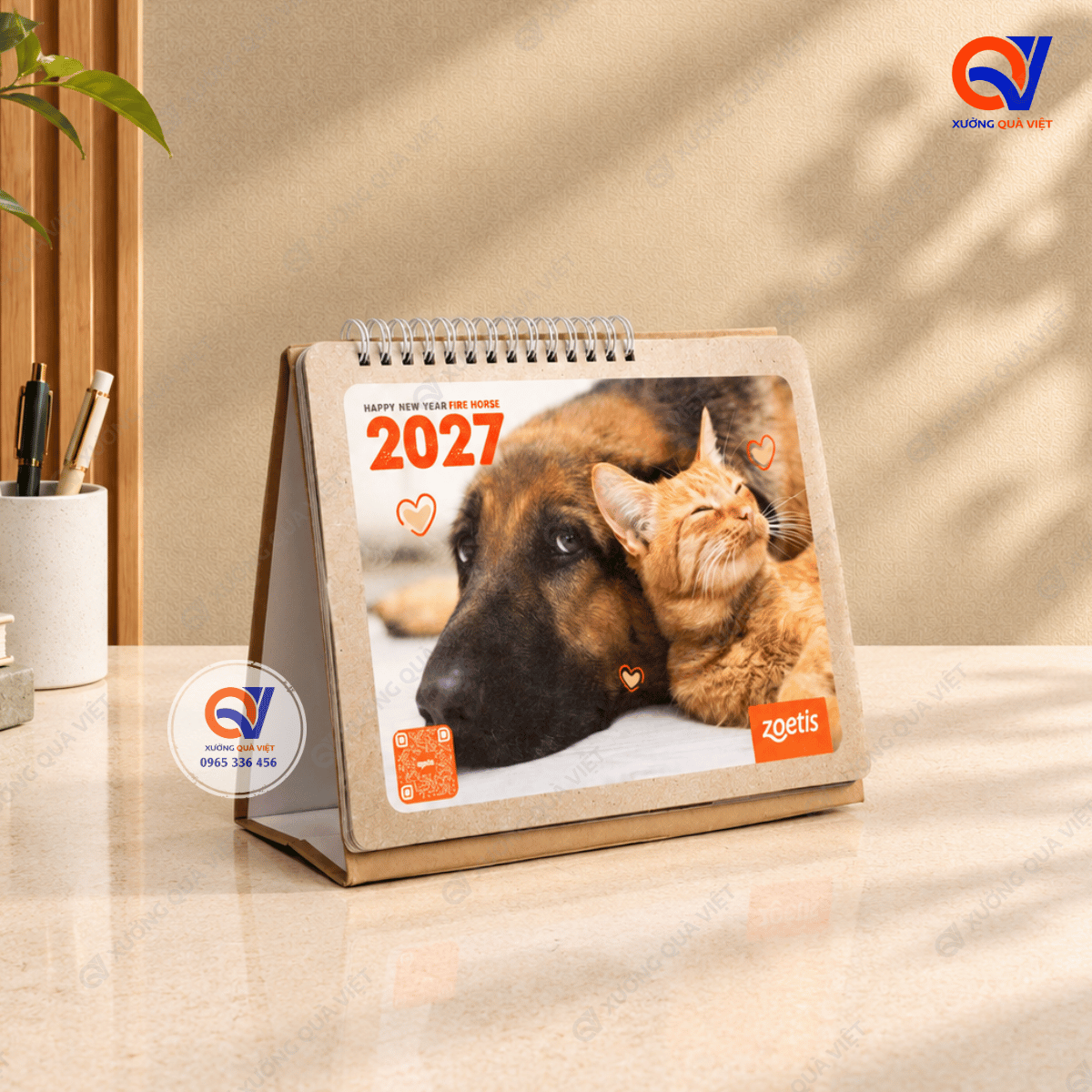 Lịch Để Bàn Chữ A In Logo Doanh Nghiệp