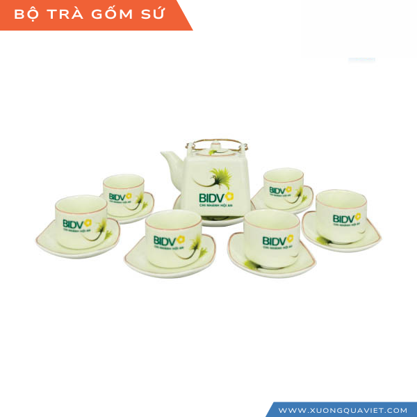 Bộ tách trà dáng ấm tích, quà tặng doanh nghiệp, quà tặng ngành ngân hàng