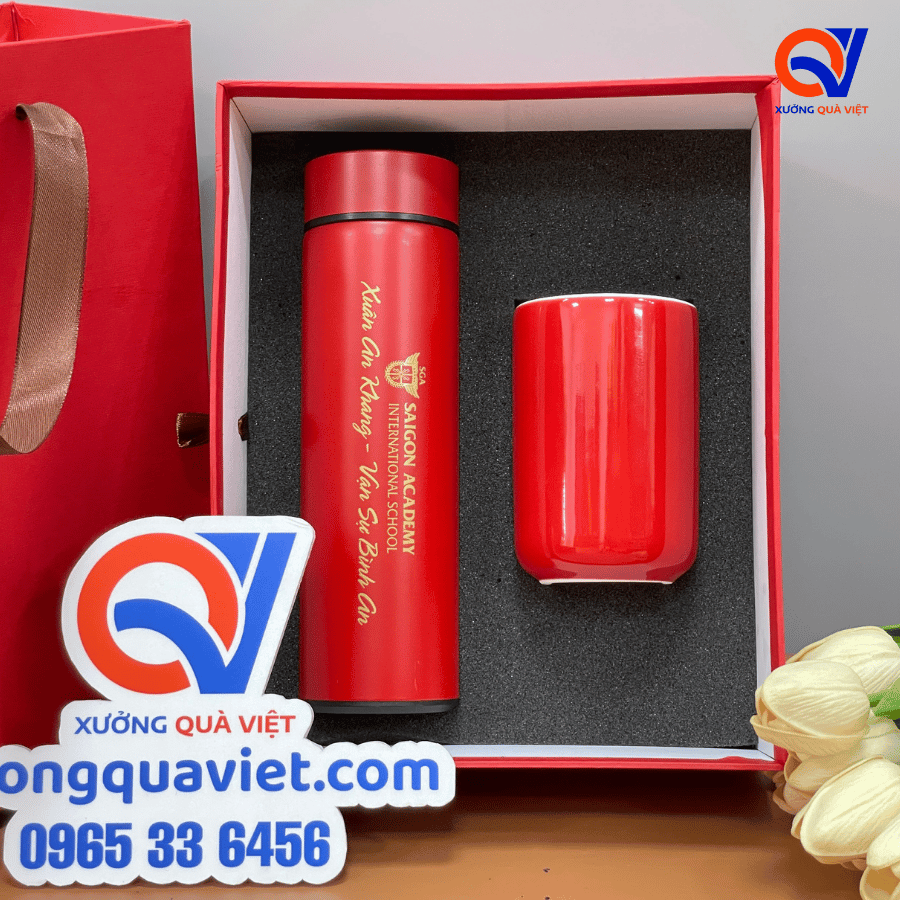 Set bình ca sứ in logo