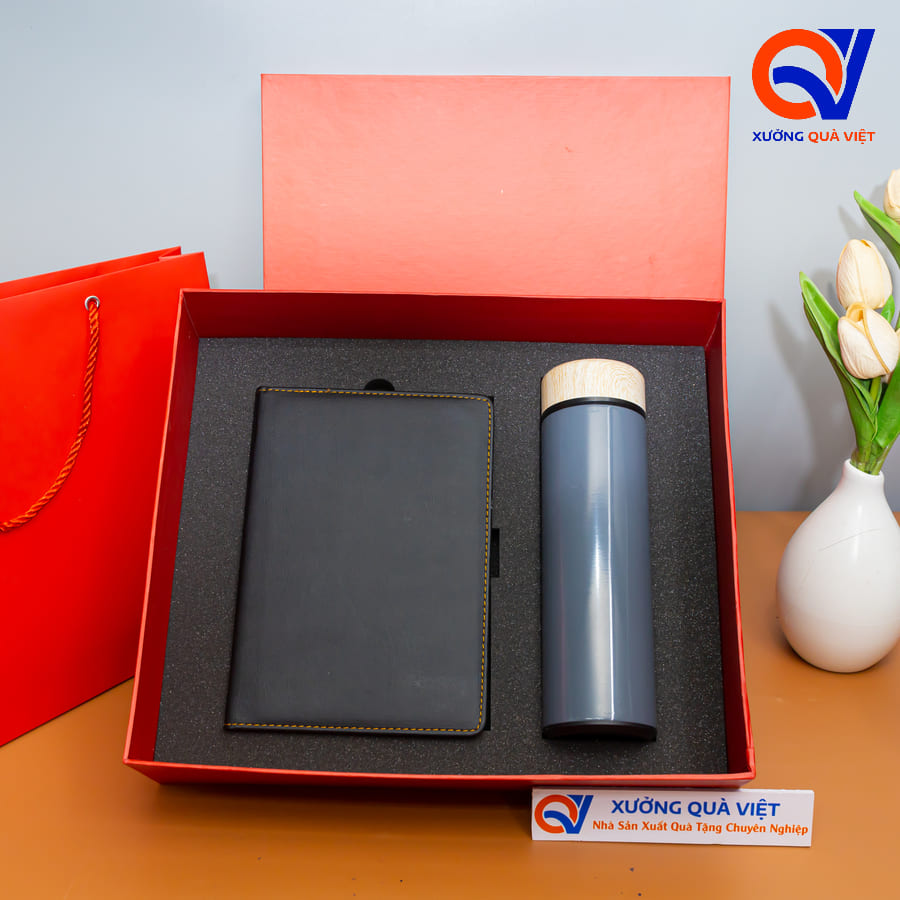 Set sổ bình nắp gỗ - SB 04