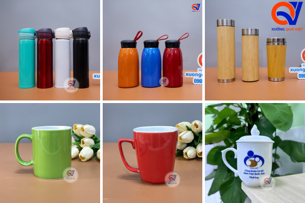 Set bình giữ nhiệt và ly sứ theo yêu cầu