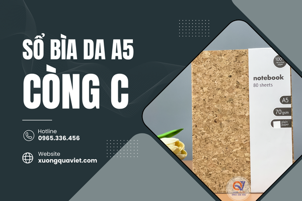Sổ bìa da A5 Còng C