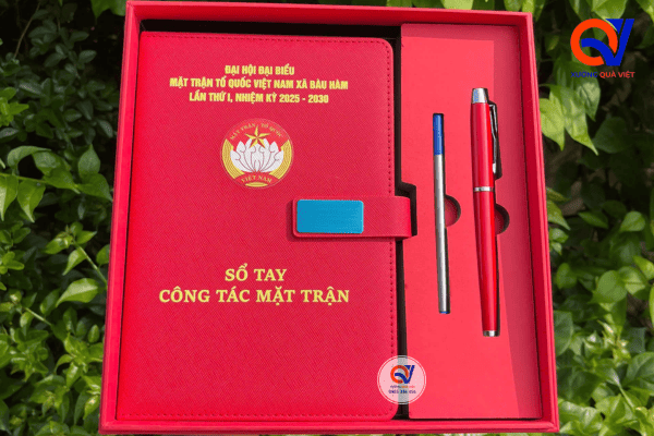 Đơn hàng Set quà tặng sổ bút cho Đại hội Đại biểu MTTQ Việt Nam xã Bàu Hàm